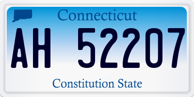 CT license plate AH52207
