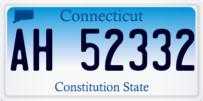 CT license plate AH52332