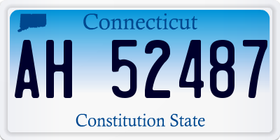 CT license plate AH52487