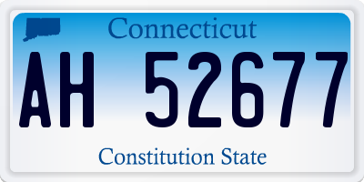CT license plate AH52677