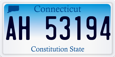 CT license plate AH53194