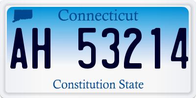 CT license plate AH53214