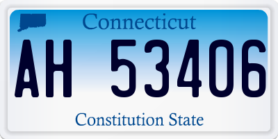 CT license plate AH53406