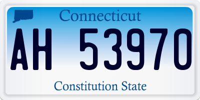 CT license plate AH53970