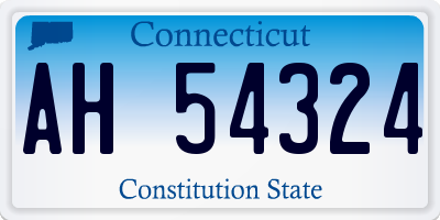 CT license plate AH54324
