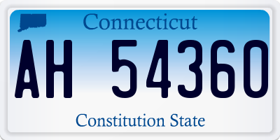 CT license plate AH54360