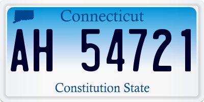 CT license plate AH54721
