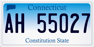 CT license plate AH55027