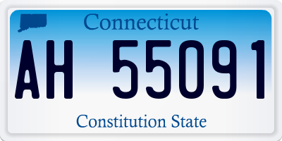 CT license plate AH55091