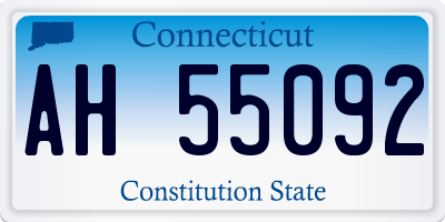 CT license plate AH55092