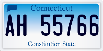 CT license plate AH55766