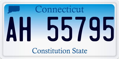 CT license plate AH55795