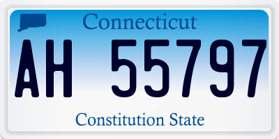 CT license plate AH55797