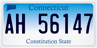 CT license plate AH56147