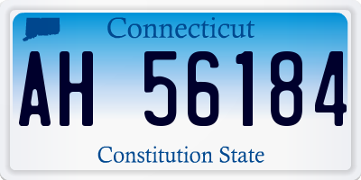 CT license plate AH56184