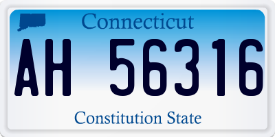 CT license plate AH56316