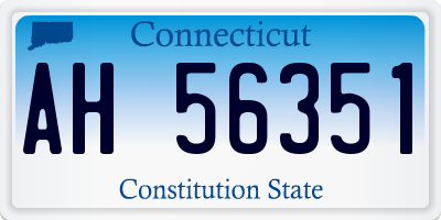 CT license plate AH56351