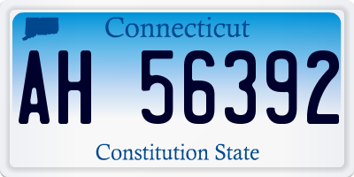 CT license plate AH56392
