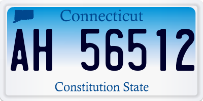 CT license plate AH56512