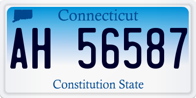 CT license plate AH56587