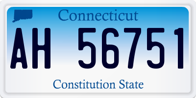 CT license plate AH56751