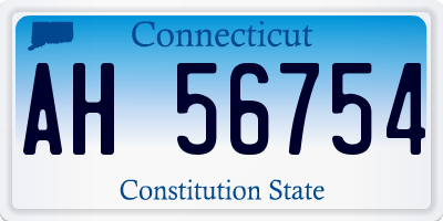 CT license plate AH56754