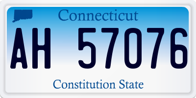 CT license plate AH57076