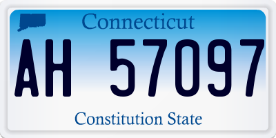 CT license plate AH57097