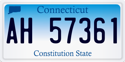 CT license plate AH57361