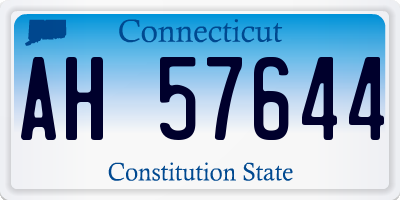 CT license plate AH57644