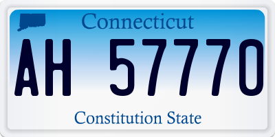 CT license plate AH57770