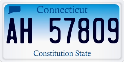 CT license plate AH57809