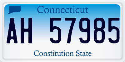 CT license plate AH57985
