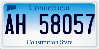 CT license plate AH58057