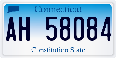 CT license plate AH58084