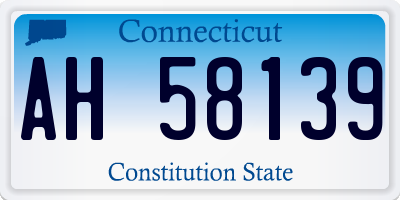 CT license plate AH58139