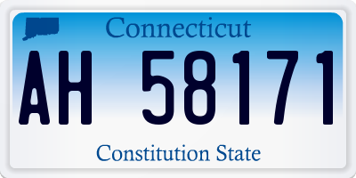 CT license plate AH58171