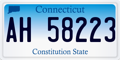 CT license plate AH58223