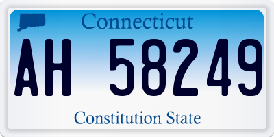 CT license plate AH58249