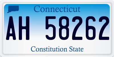 CT license plate AH58262