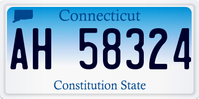 CT license plate AH58324
