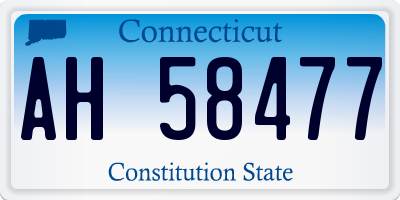 CT license plate AH58477