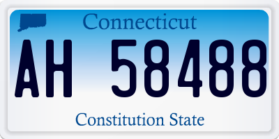 CT license plate AH58488