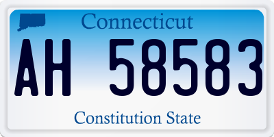 CT license plate AH58583