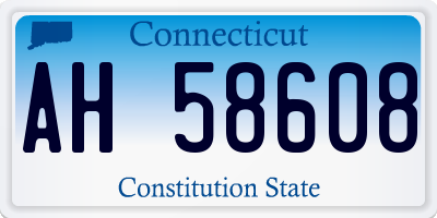 CT license plate AH58608