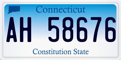 CT license plate AH58676