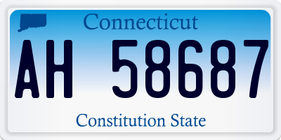 CT license plate AH58687