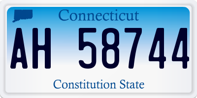 CT license plate AH58744