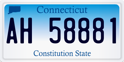 CT license plate AH58881