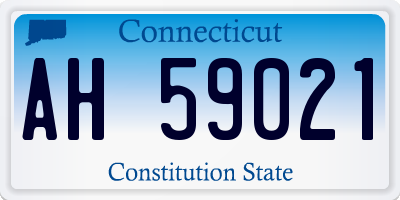 CT license plate AH59021